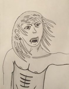 235x300 365 Day Drawing Challenge Day 22 Vampire Cartoon Sketch 365 - Vampire Face Sketch