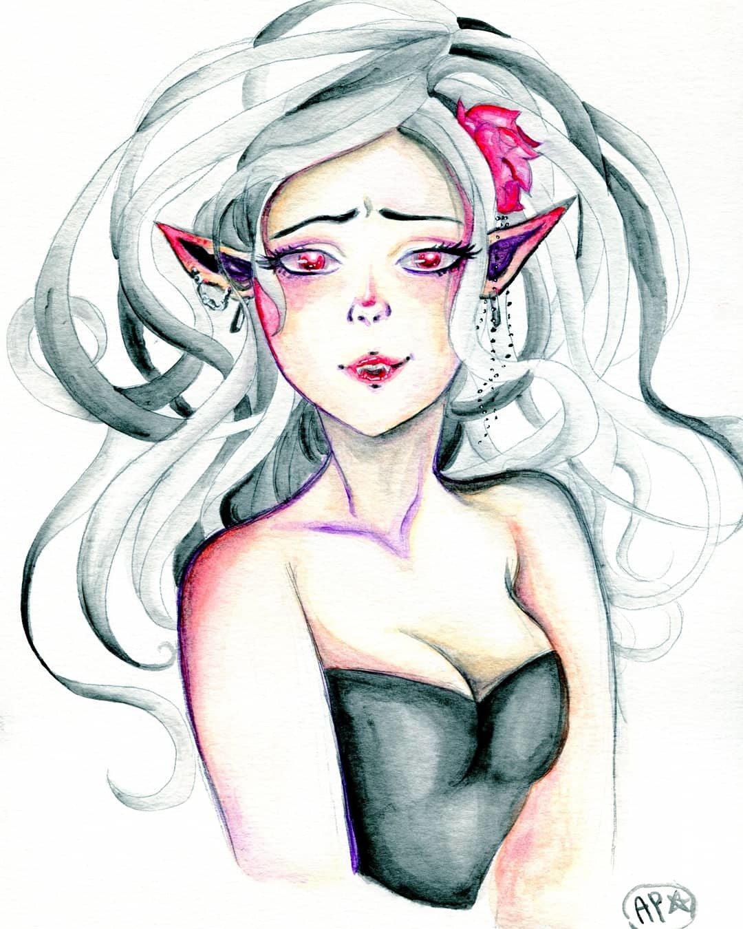 Vampire Drawings Female Anime Sketch Paintingvalley Sketches Explore.