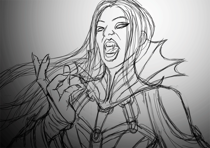 850x601 Vampire Sketch Step By Step - Vampire Sketch
