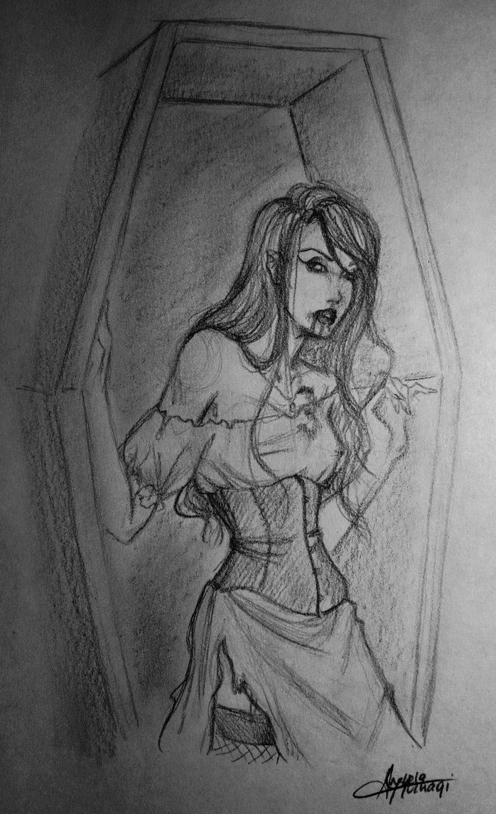 698x1145 Vampire Sketch By Ladydamhnait - Vampire Sketch