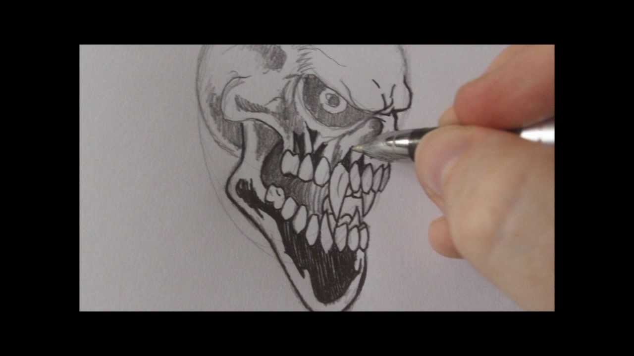 1280x720 How To Draw Vampire Skull - Vampire Skull Sketch