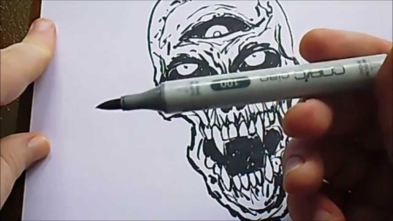 1280x720 Quick Copic Marker Vampire Skull Sketch - Vampire Skull Sketch