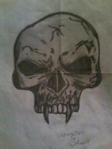 225x300 Vampire Skull Drawings Fine Art America - Vampire Skull Sketch