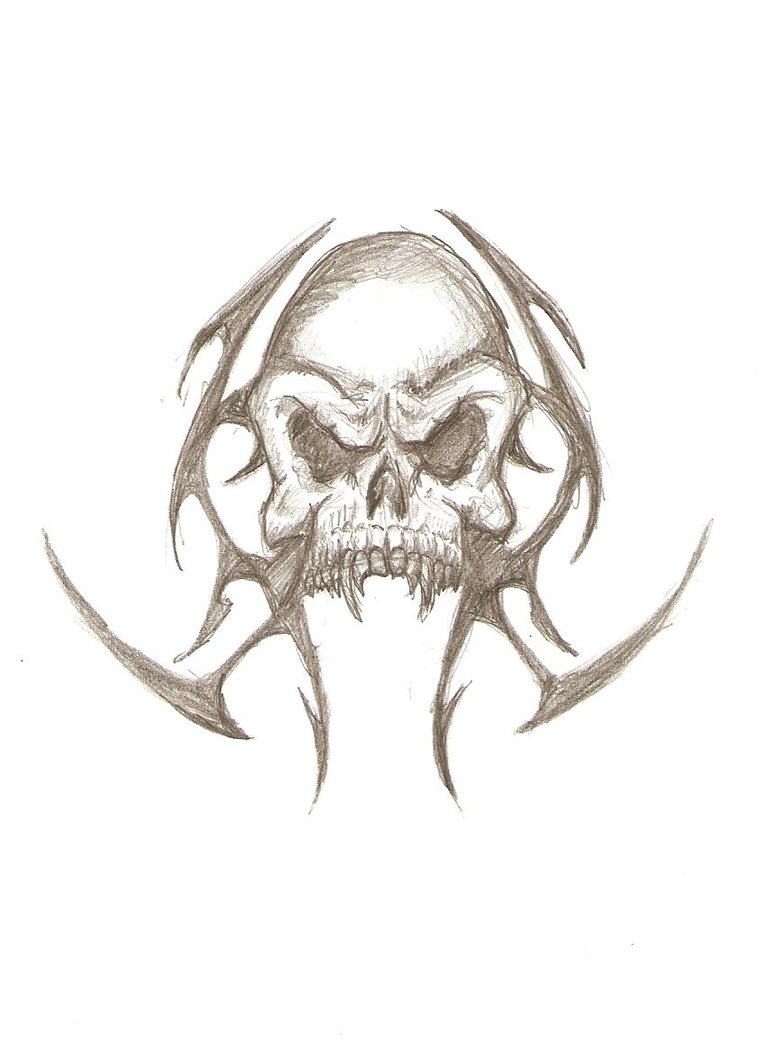 760x1051 Vampire Skull Tattoo Design By Drgknot - Vampire Skull Sketch