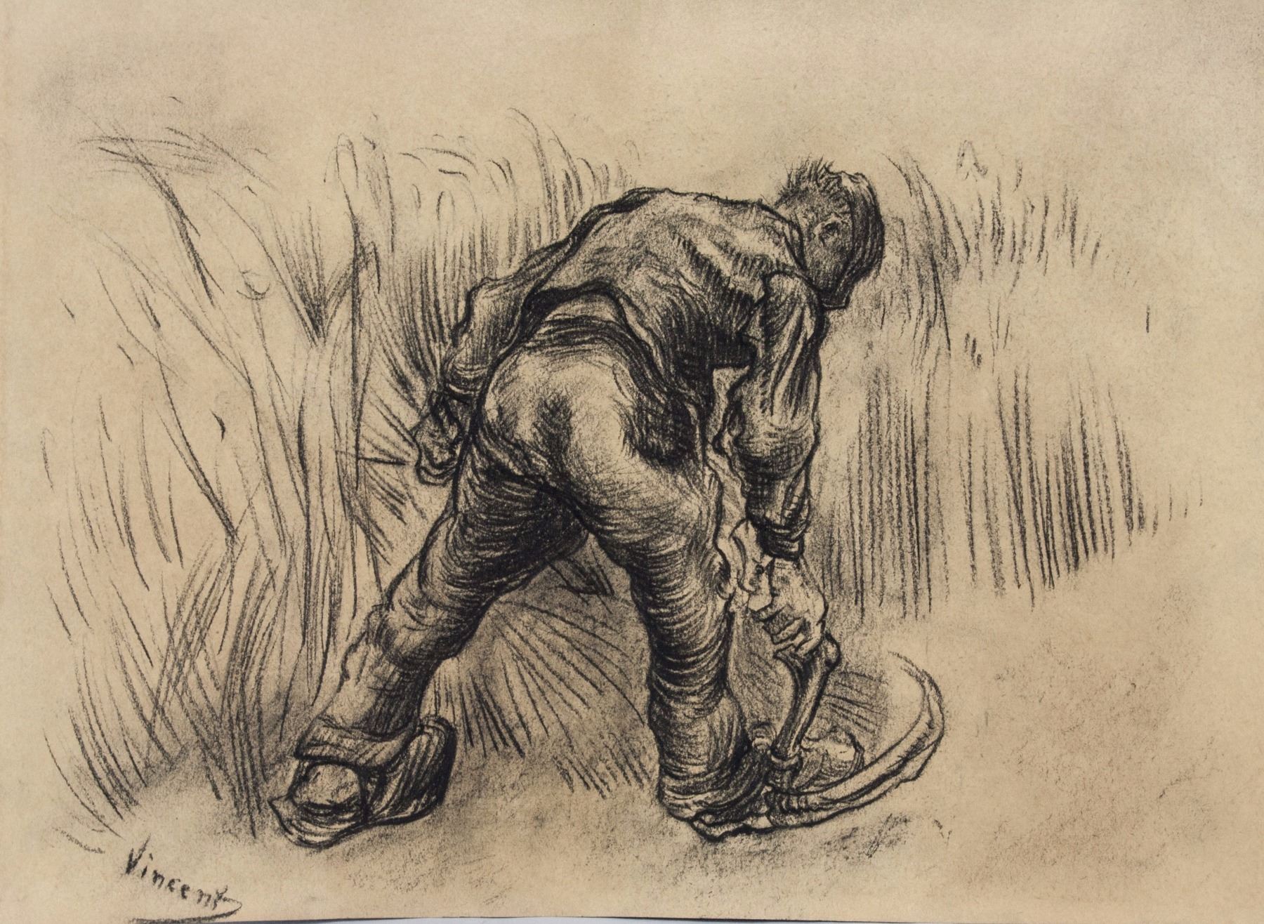 1800x1316 Vincent Van Gogh 1853 1890 Dutch Charcoal Sketch - Van Gogh Sketches