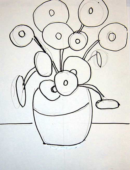 500x652 Rumriver Art Center - Van Gogh Sunflowers Sketch