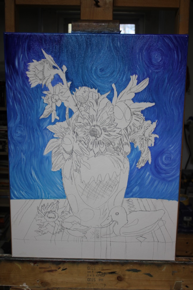 650x975 Van Gogh Sunflowers Demonstration - Van Gogh Sunflowers Sketch