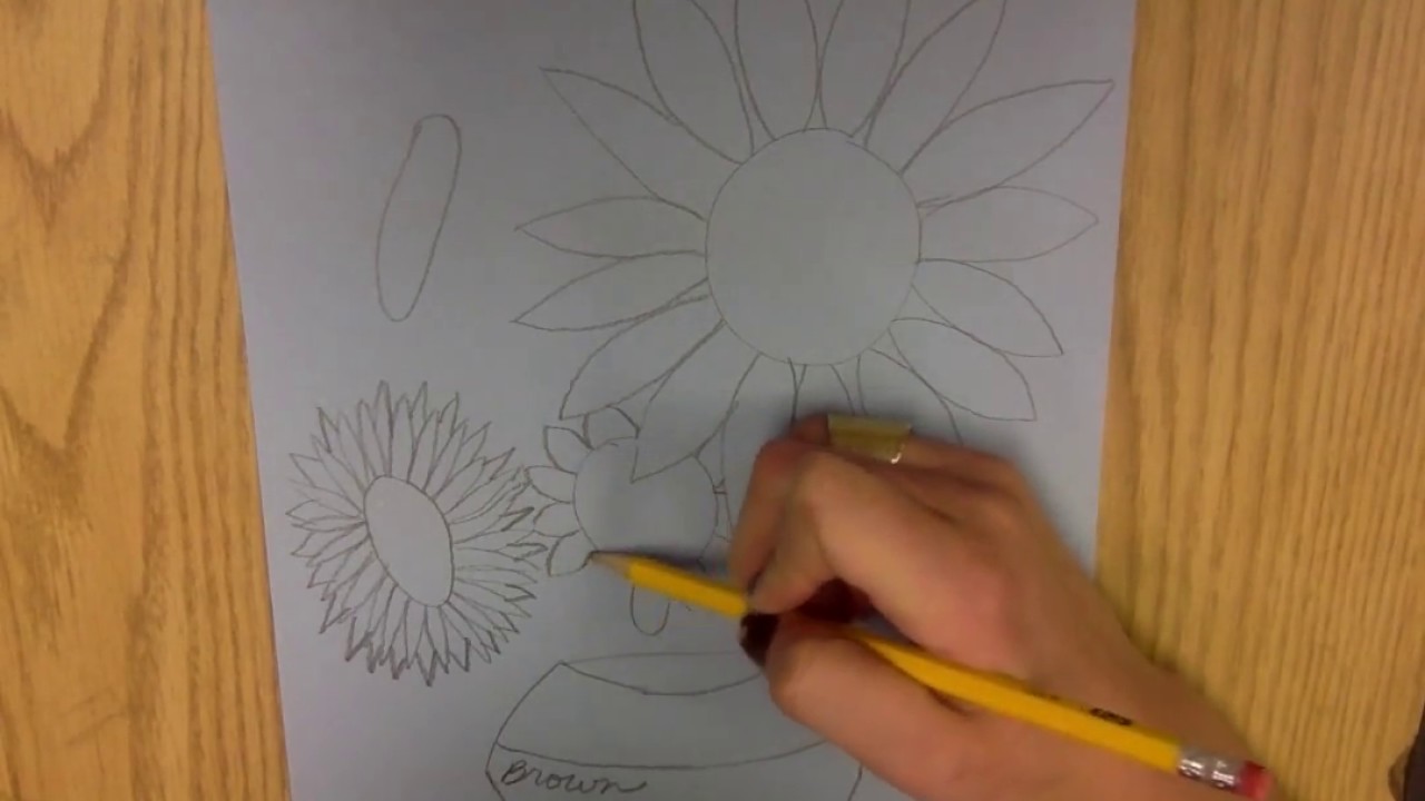 1280x720 Vincent Van Gogh Sunflower Drawing Demo 1 - Van Gogh Sunflowers Sketch
