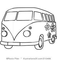 219x230 Vw Camper Van Cartoon Sketch - Van Sketch