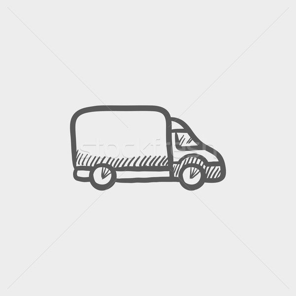 600x600 Delivery Van Sketch Icon Vector Illustration Andrei Krauchuk - Van Sketch
