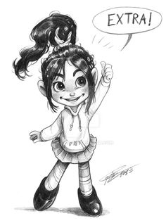 Vanellope Von Schweetz Sketch at PaintingValley.com | Explore ...