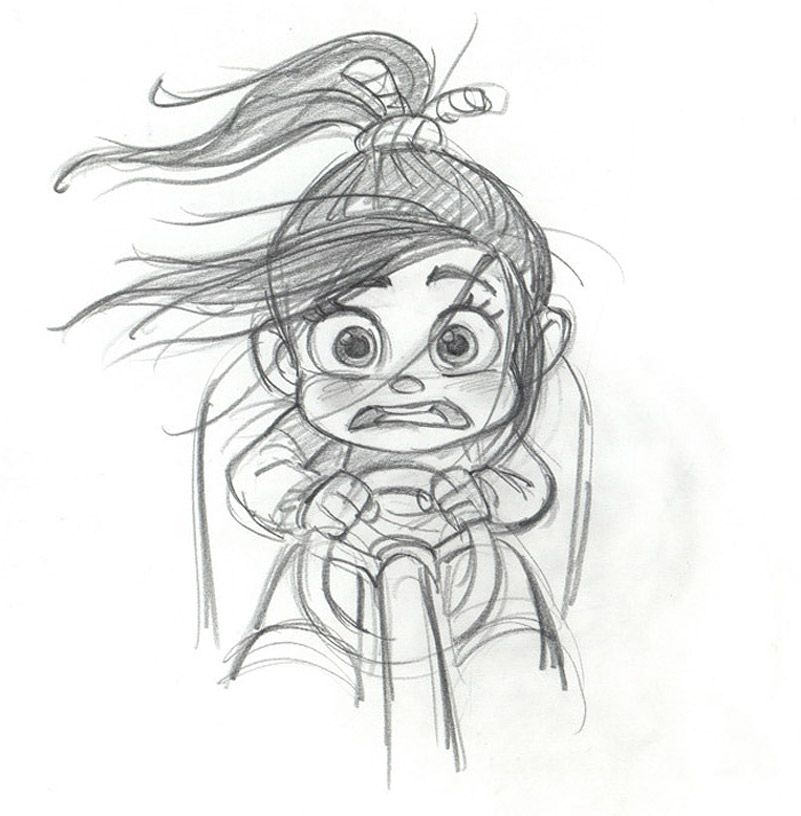 801x816 Living Lines Library Wreck It Ralph (2012) - Vanellope Von Schweetz Sketch