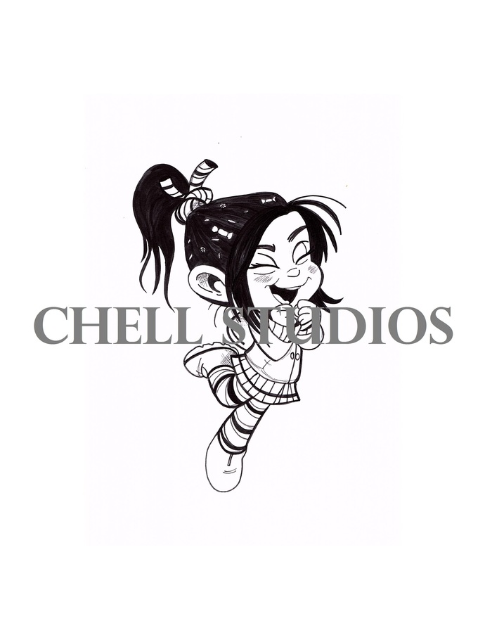 690x893 Vanellope Von Schweetz The Glitch From Wreck By Chell Studios On - Vanellope Von Schweetz Sketch