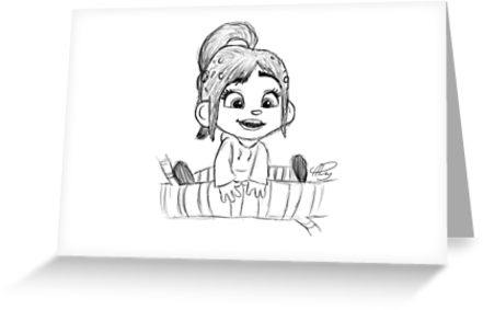 441x283 Vanellope Von Schweetz Greeting Cards By Apparky Redbubble - Vanellope Von Schweetz Sketch