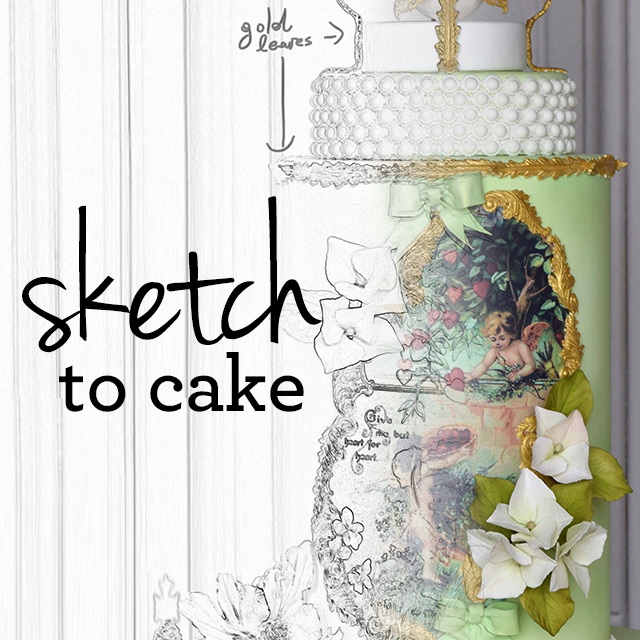 640x640 Sketch To Cake - Vanilla Sky Sketch