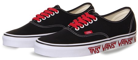450x196 Vans Black Red Sketch Sidewall Authentic Shoes - Vans Sketch