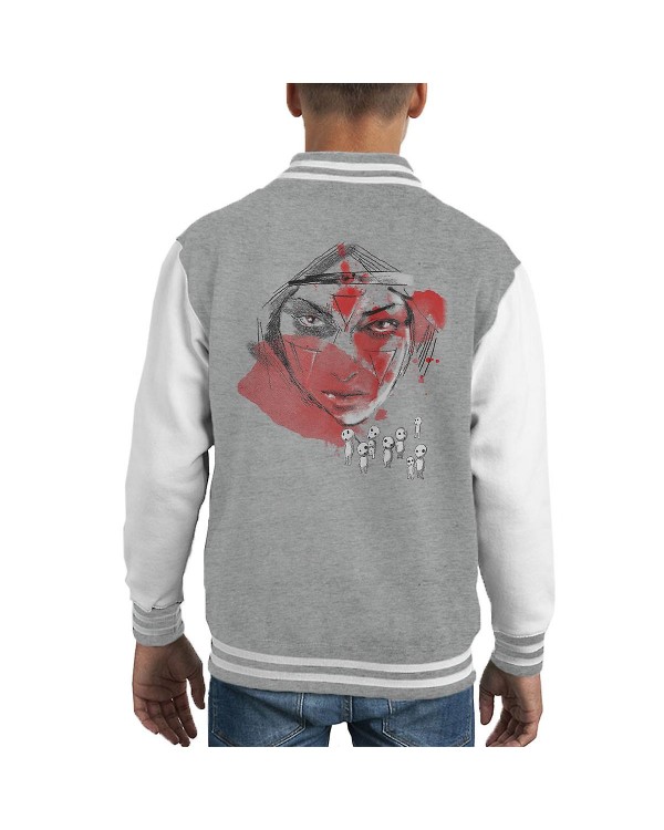 600x750 Children Princess Mononoke Forest Spirits Sketch Kid Varsity - Varsity Jacket Sketch