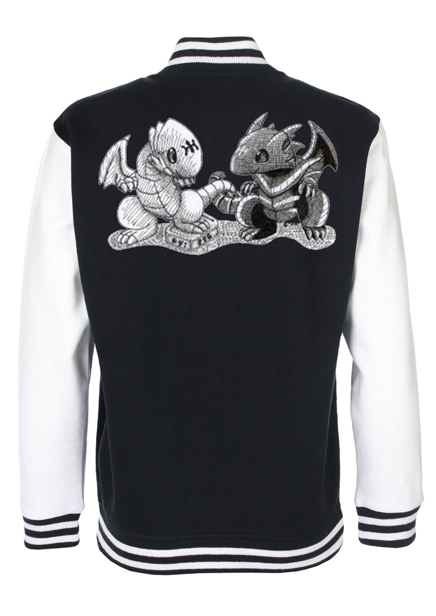 849x1200 Chibi Blue Eyes White Dragonred Eyes Black Dragon Sketch. Yu Gi - Varsity Jacket Sketch
