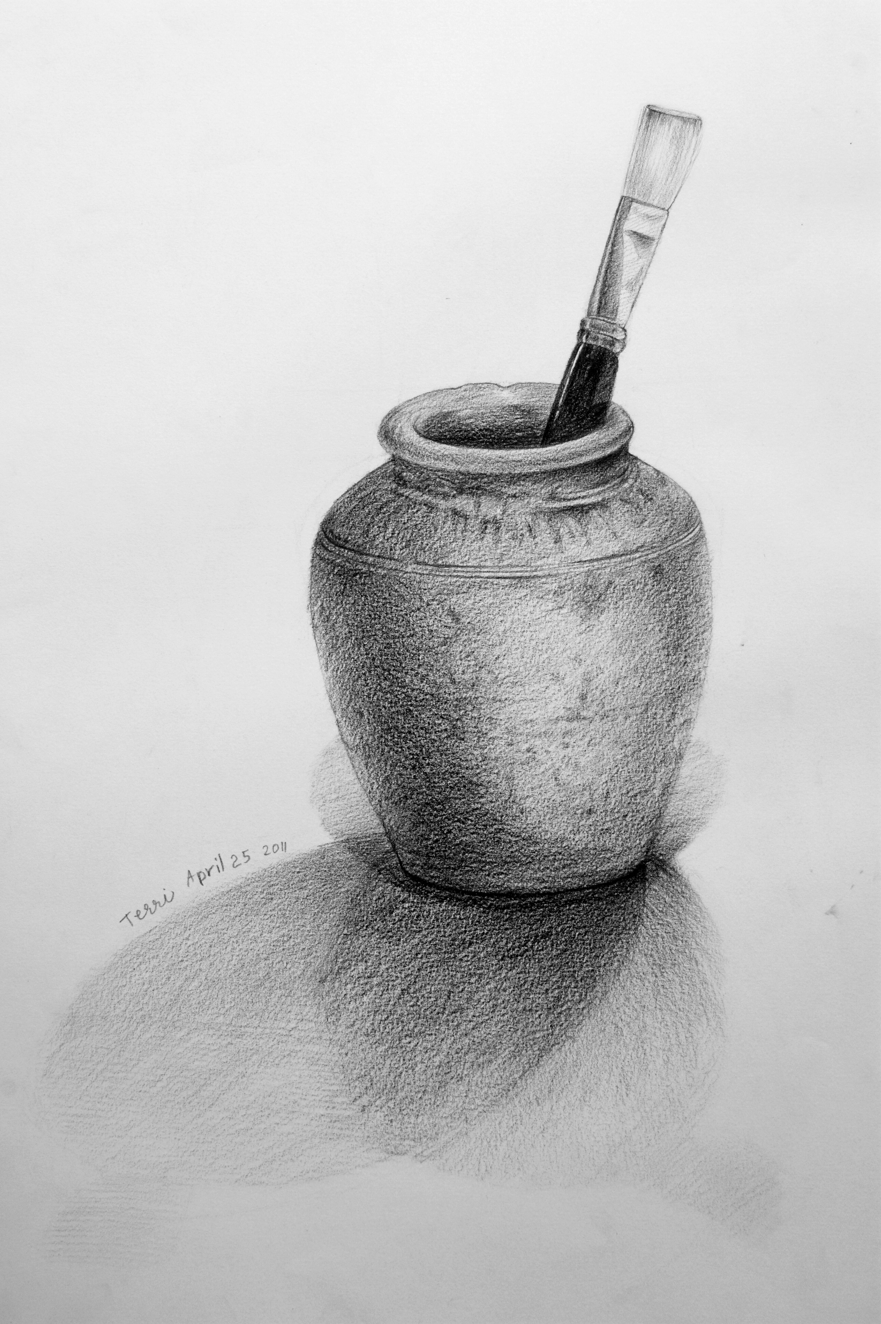 Чашка реалистичный рисунок карандашом