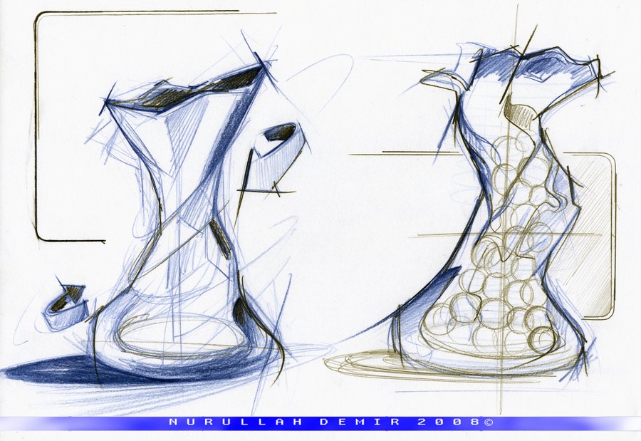 900x619 Vase Design Sketch 02 By Nurullahdemir - Vase Sketch