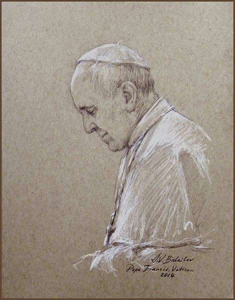 469x600 Official Portrait Study Of Pope Francis, By Igor Babailov, Vatican - Vatican Sketch
