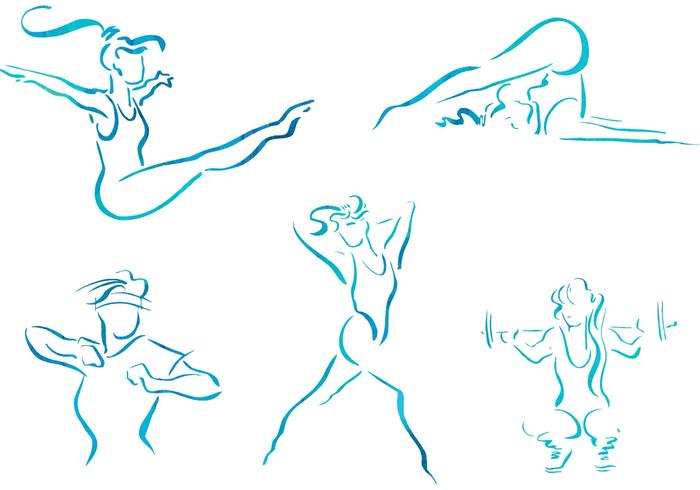 700x490 Free Vector Sketch Women Fitness Illustrations - Vector Art Sketch