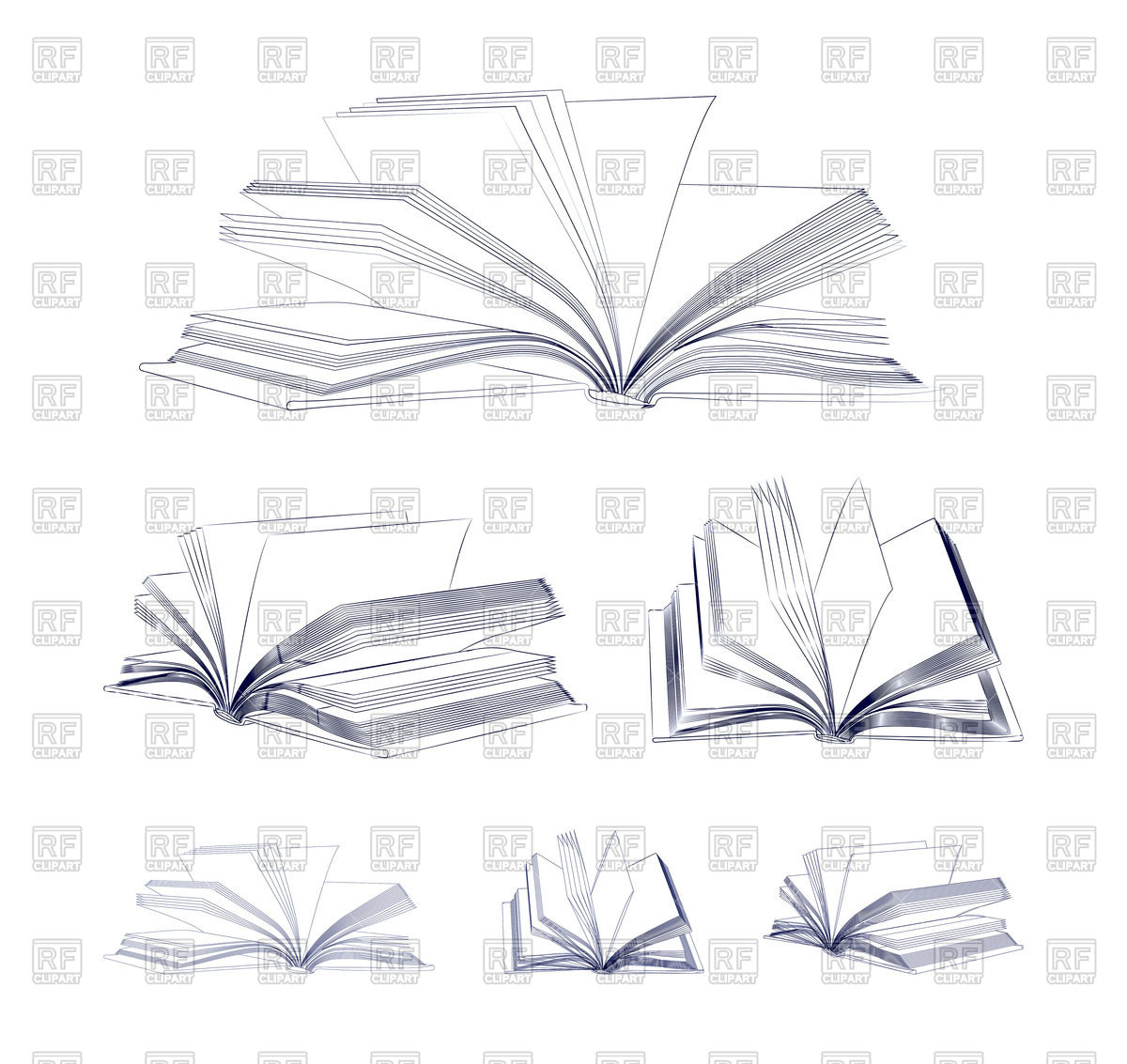 1200x1133 Open Book Sketch Set Vector Image Vector Artwork Of Objects - Vector Art Sketch