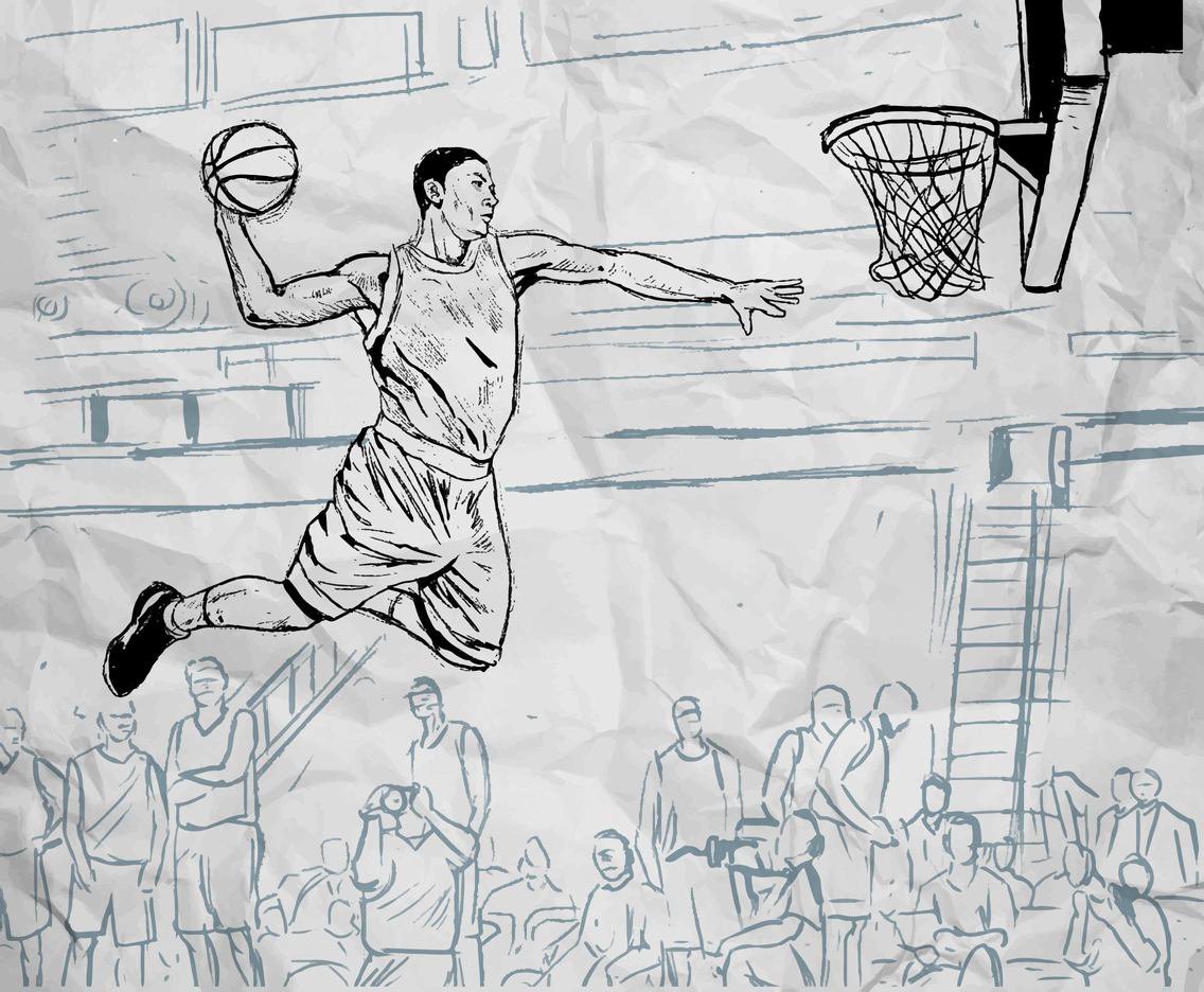 1136x936 Sketch Basketball Background Vector Vector Art Amp Graphics - Vector Art Sketch