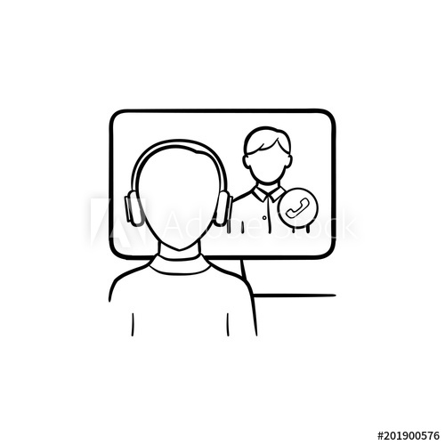 500x500 Online Education Hand Drawn Outline Doodle Icon. Student And - Vector Sketch Online