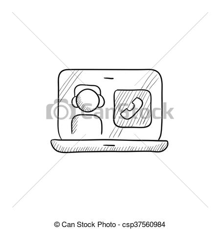 450x470 Online Education Sketch Icon. Online Education Vector Sketch - Vector Sketch Online