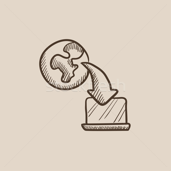 600x600 Online Education Sketch Icon. Vector Illustration Andrei - Vector Sketch Online