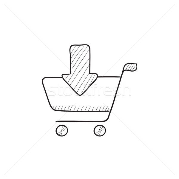 600x600 Online Shopping Cart Sketch Icon. Vector Illustration Andrei - Vector Sketch Online