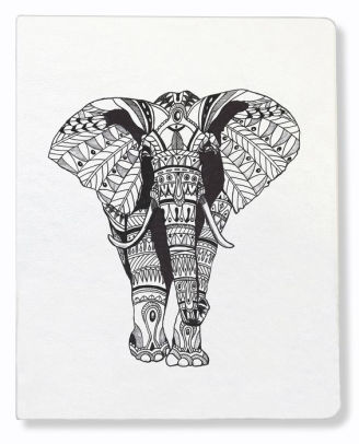 328x406 Chief Elephant Large Vegan Leather Sketchbook 8.5x11 Blank Pages - Vegan Sketch