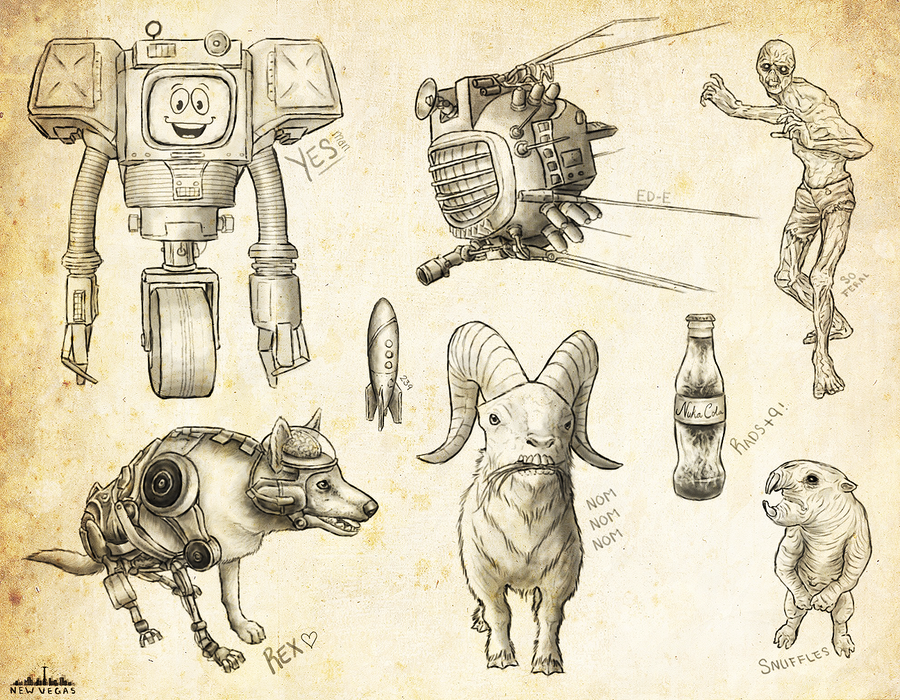 900x700 Fallout New Vegas Sketch Dump By Velocitti - Vegas Sketch