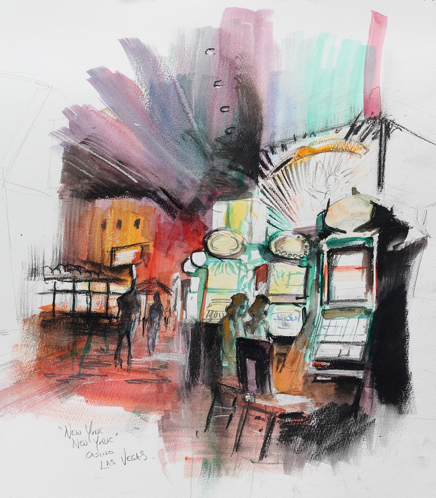 875x1000 Rob Pointon Artist Travel Blog The Vegas Sketches - Vegas Sketch