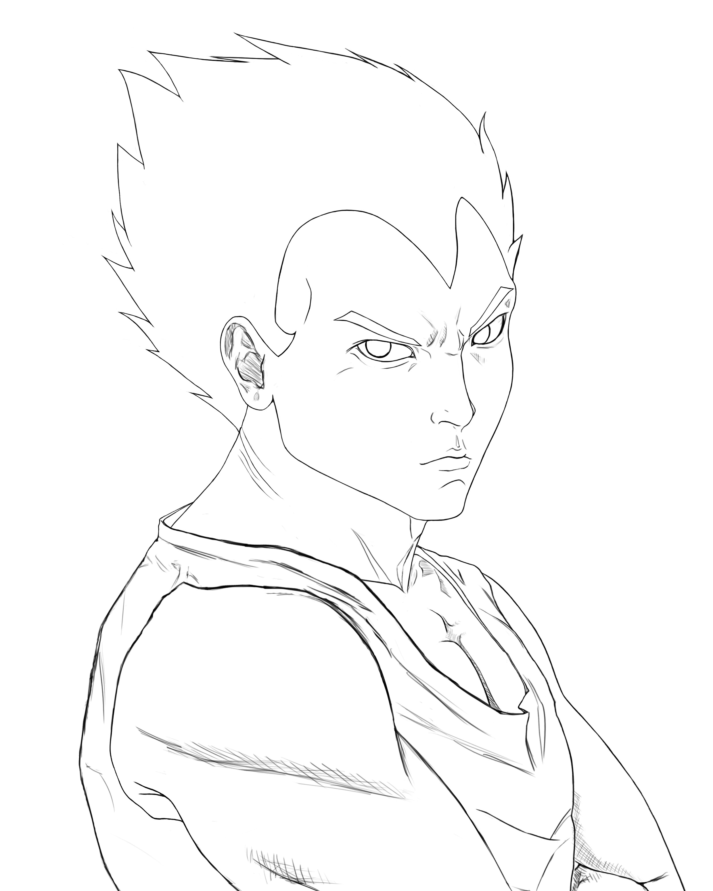 2480x3100 Vegeta (Lineart Sketch) By Arakcanum On Newgrounds - Vegeta Sketch