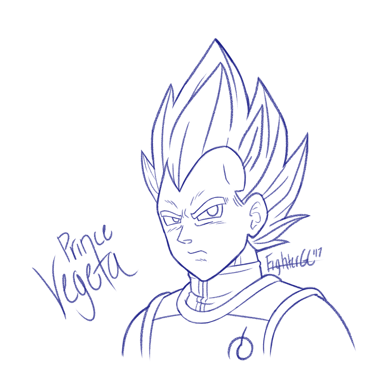 1280x1280 Fightergc - Vegeta Sketch