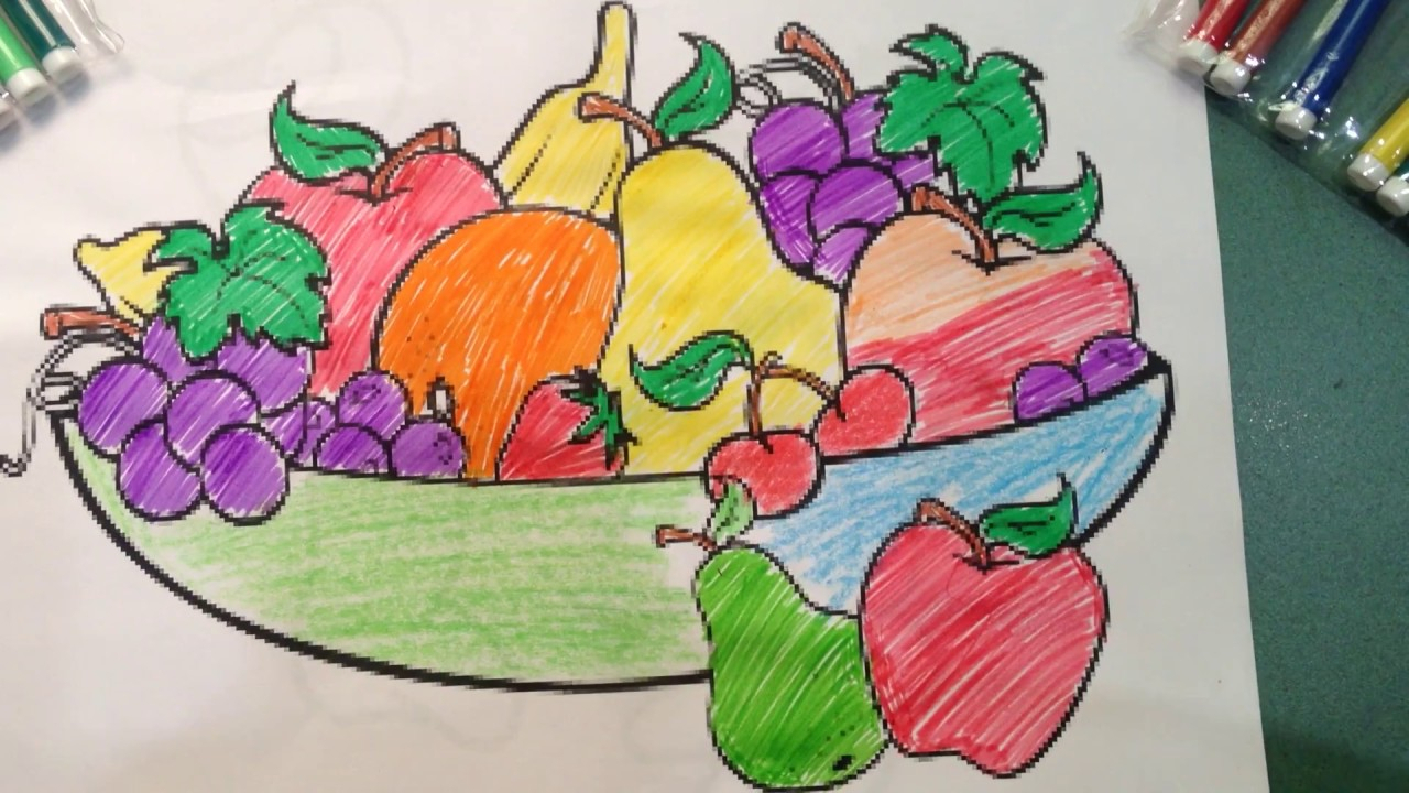 1280x720 Drawing Of Fruit Basket Pencil Drawing Images Fruits Basket Pencil - Vegetable Basket Sketch