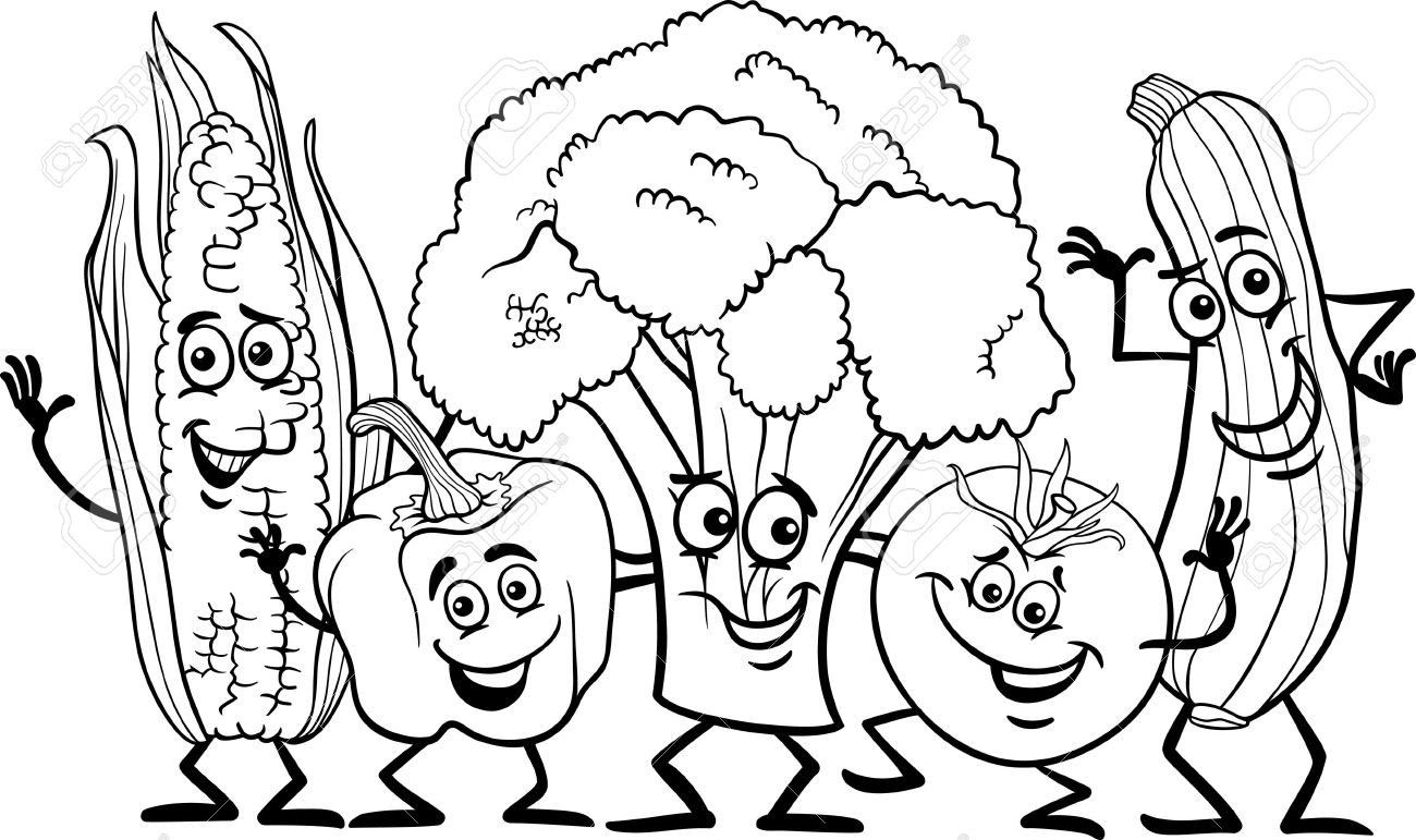 1300x771 Vegetable Clipart Sketch - Vegetable Sketch