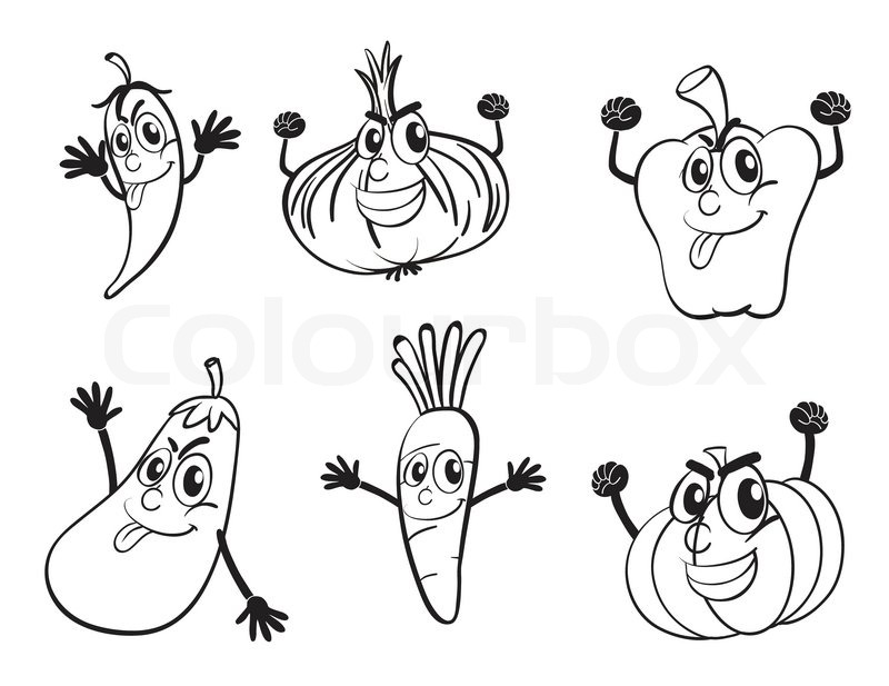 800x617 Vegetable Sketches Stock Vector Colourbox - Vegetable Sketch