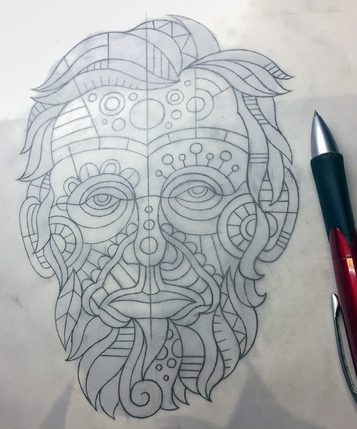 700x842 Drawing Abe, From Paper Sketch To Digital Artwork Create - Vellum Sketch