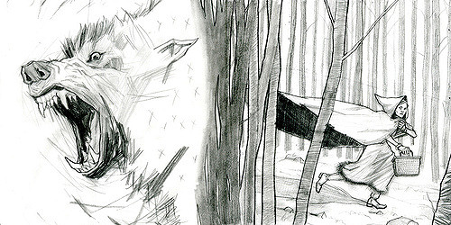 500x250 Red Riding Hood Vellum Sketch Eugene Smith - Vellum Sketch