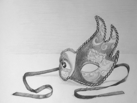 455x343 Venetian Mask Drawing - Venetian Mask Sketch