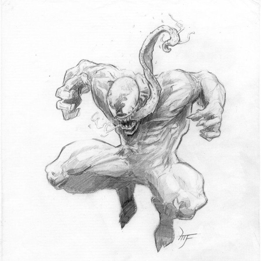 894x894 Venom Sketch By ~mar11co Illustrations Amp Comic Art - Venom Sketch