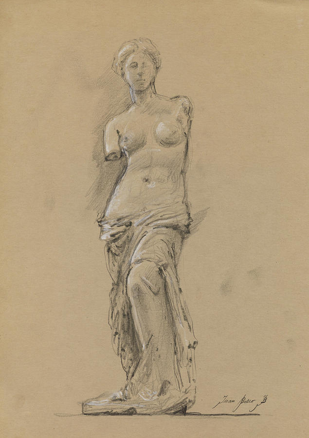 635x900 Venus De Milo Painting By Juan Bosco - Venus De Milo Sketch