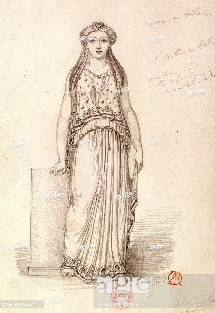 699x1019 Venus, Sketch Of The Costume Created By Alfred Albert (1810 1876 - Venus Sketch