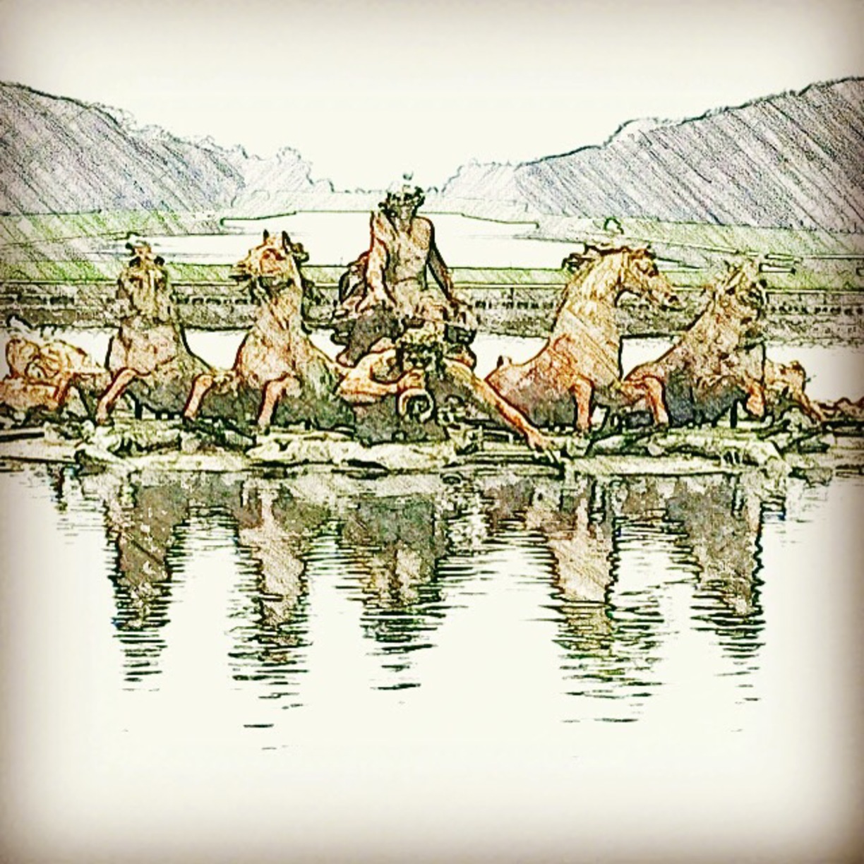 1224x1224 Palace Of Versailles, Versailles, France - Versailles Sketch