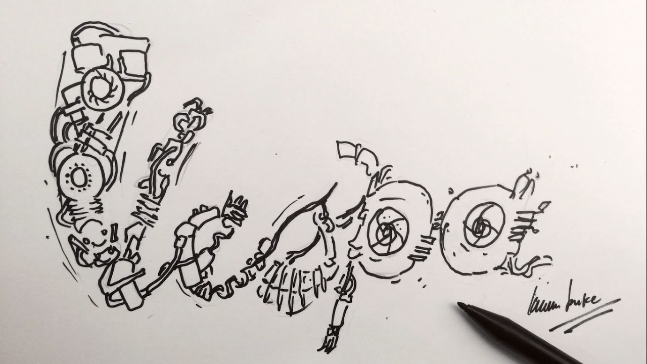 1280x720 Sketch Art - Vespa Sketch