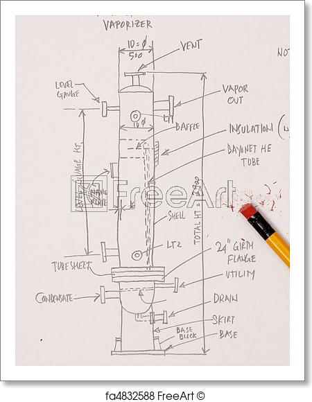 450x580 Free Art Print Of Sketch Of A Pressure Vessel. Sketch Of A - Vessel Sketch