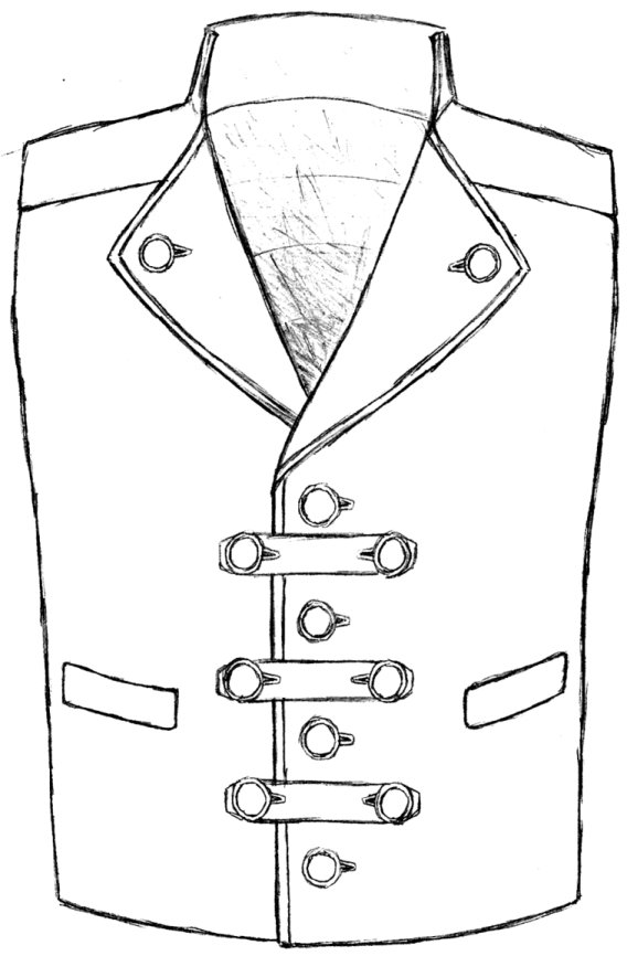 568x866 Steampunk Vest Sketch By Architelos - Vest Sketch